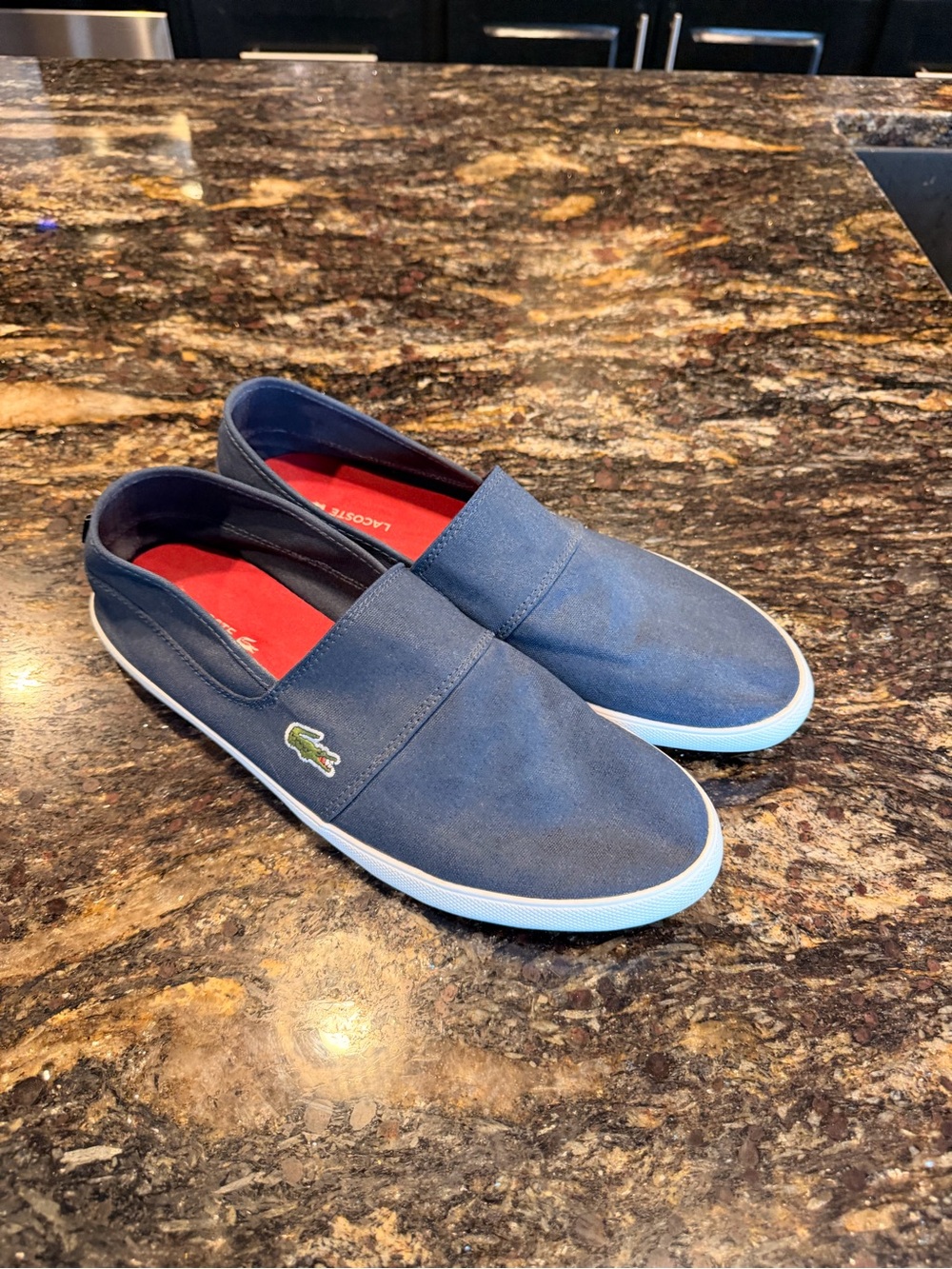 Lacoste Men’s Navy Blue Slip-On Loafers Sz 11